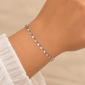 Pulseira Banhada a Prata bolinhas