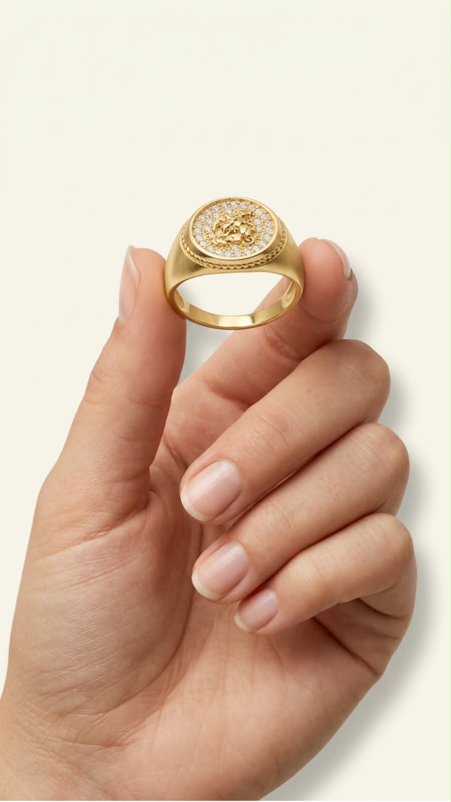 Anel Banhado a Ouro São Jorge