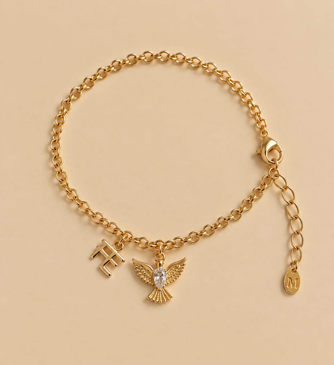 Pulseira Banhado a Ouro pingentes religiosos