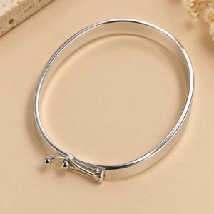 Bracelete Prata Legitima liso fecho trava