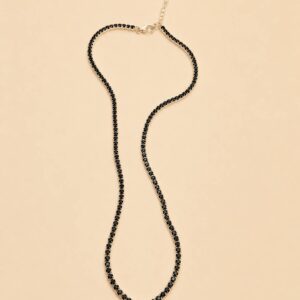 Chocker Prata Legítima zircônias preta