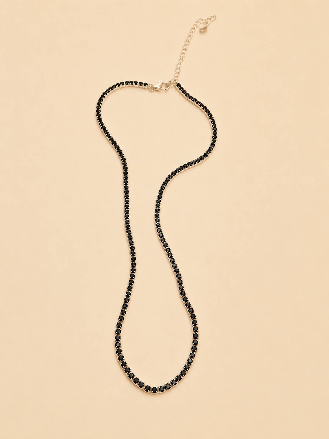 Chocker Prata Legítima zircônias preta