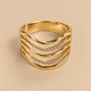 Anel Banhado a Ouro 5 aros