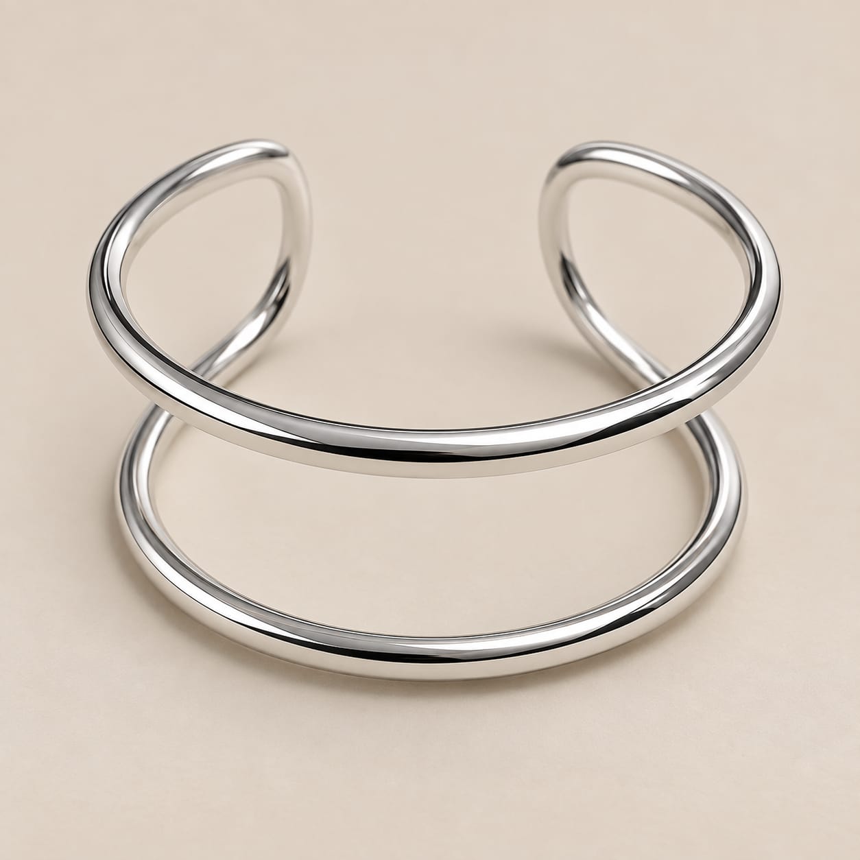 Bracelete Banhado a Prata 2 aros