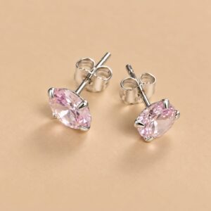Brinco Prata Legitima top zircônia rosa