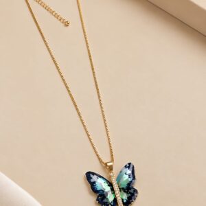 Colar Banhado a Ouro Borboleta colors