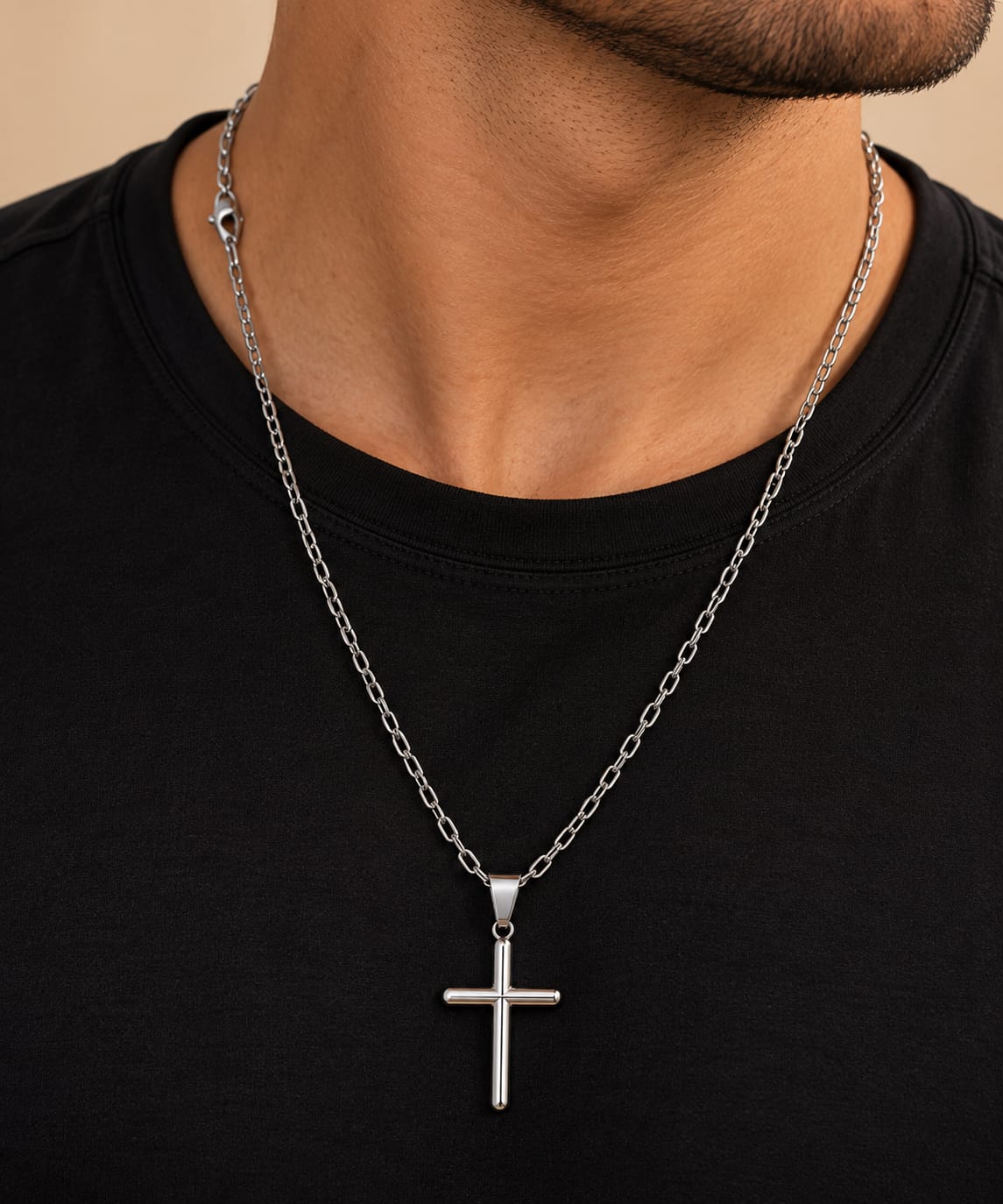 Corrente Aço Crucifixo