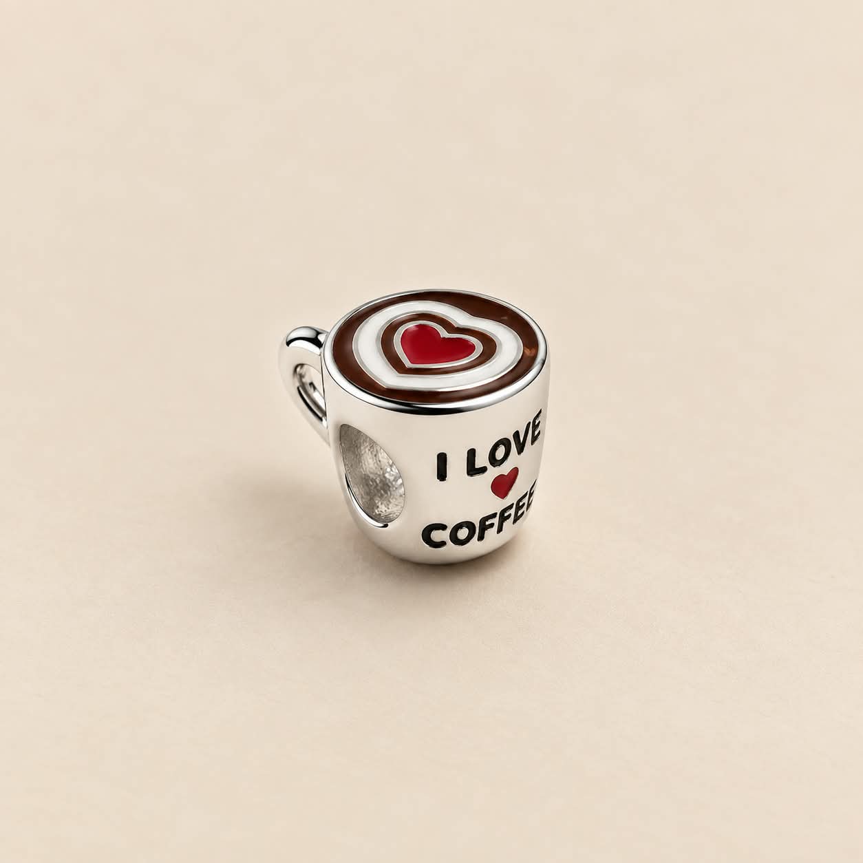 Berloque Separador Prata Legitima xícara “I Love coffee”