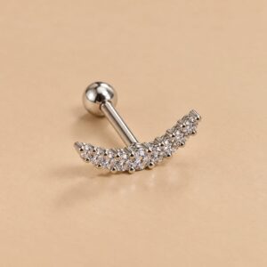 Piercing Prata Legitima earcuff zircônias