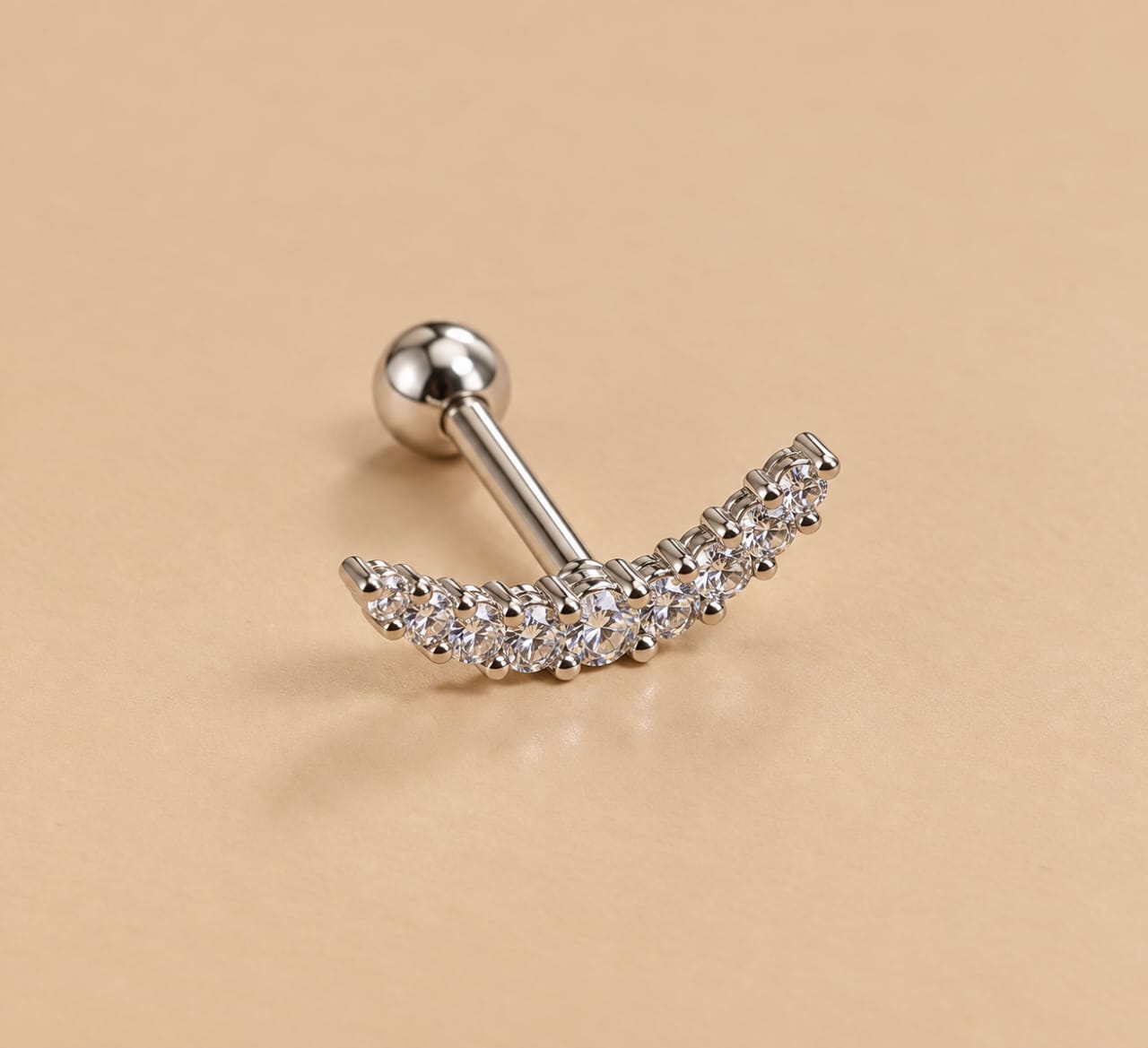Piercing Prata Legitima earcuff zircônias