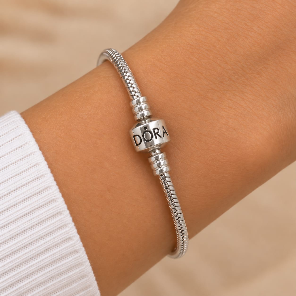 Pulseira Prata Legitima berloque fecho pandora