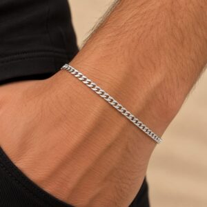 Pulseira Prata Legitima groumet super flat
