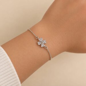 Pulseira Prata Legitima  infantil trevo