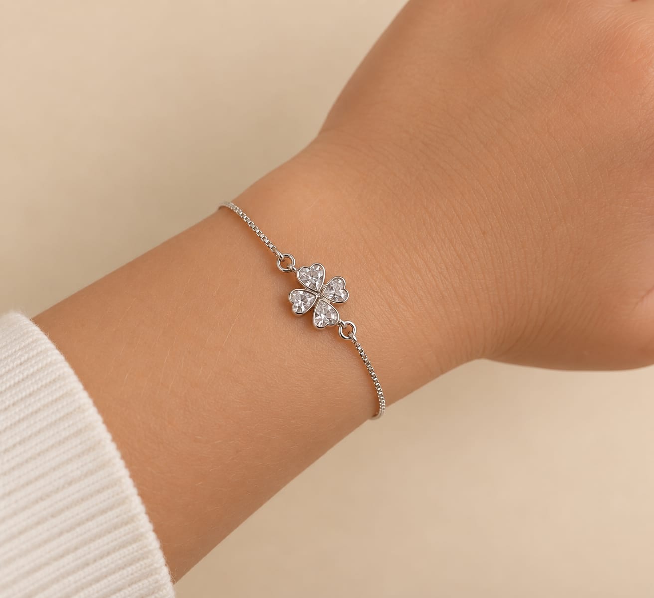 Pulseira Prata Legitima  infantil trevo