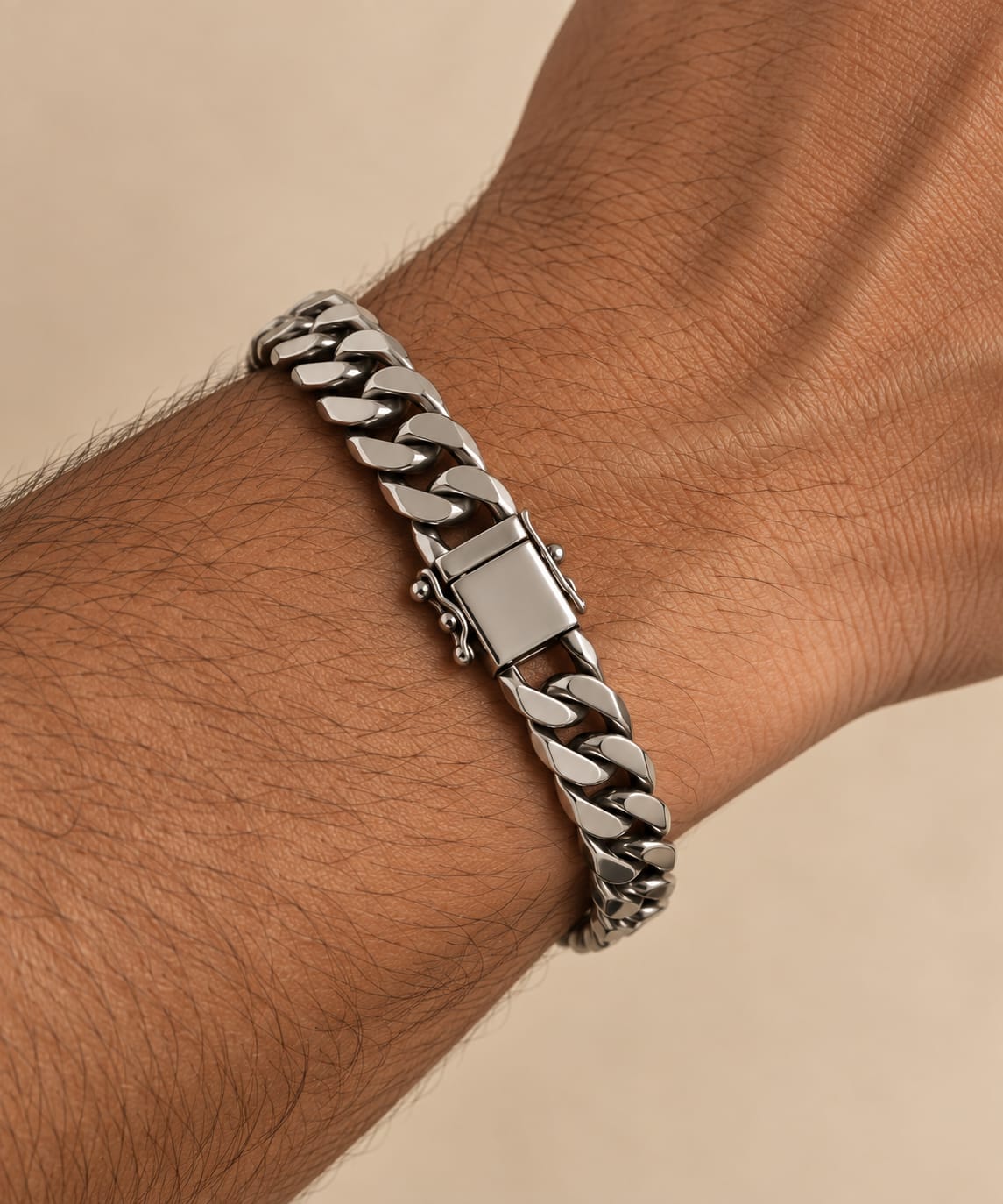 Pulseira Prata Legitima malha dupla