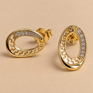 Brinco Banhado a Ouro oval vazado