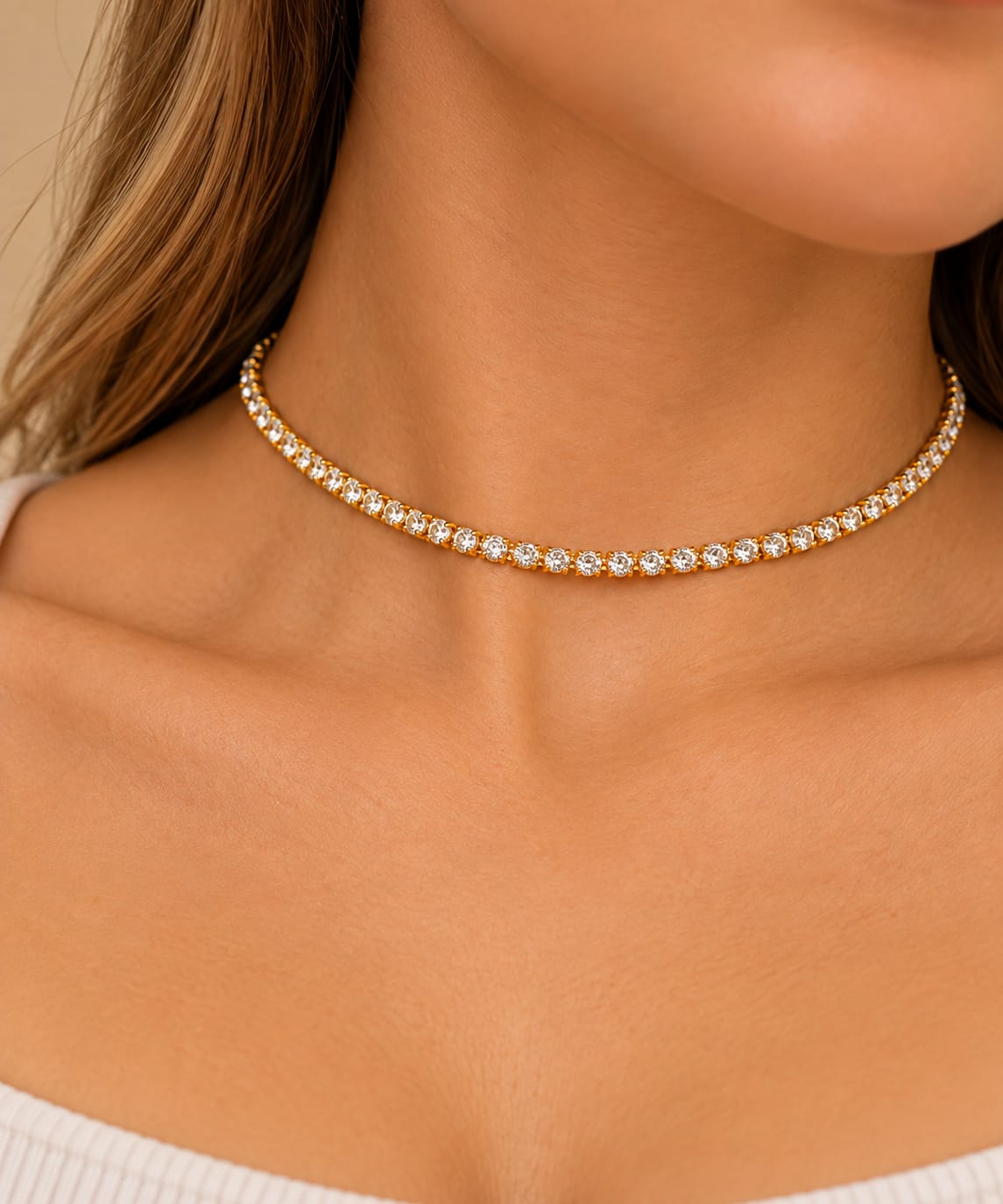 Choker Banhada a Ouro Riviera