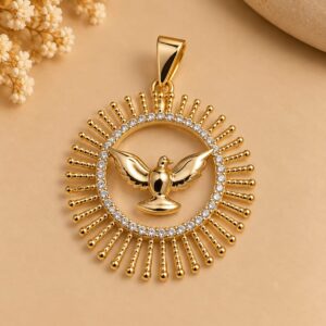 Pingente Banhado a Ouro Espirito Santo