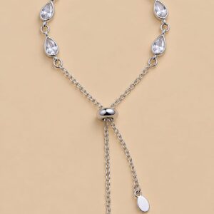 Pulseira Banhada a Prata gravatinha gotas