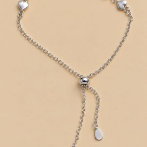 Pulseira Banhada a Prata gravatinha coração